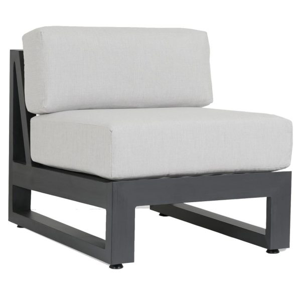 Redondo Aluminum Sectional Armless Club Chair in Slate/Cast Silver by Sunset West