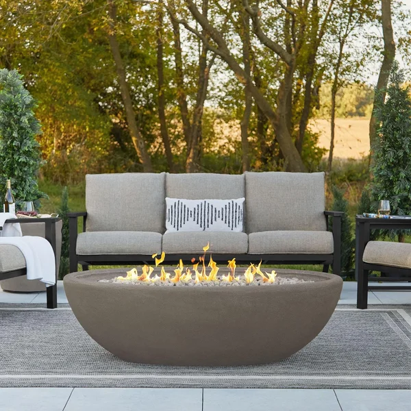 Creekwood 58 Inch Oval MGO Natural Gas Fire Bowl in Glacier Gray by Lakeview Outdoor Designs (Ships Propane w/ Conversion Kit)