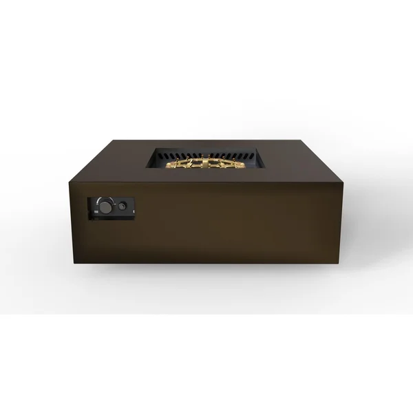 AON 48 Inch Square Powder Coated Steel Natural Gas Fire Pit Table in Bronze by Warming Trends