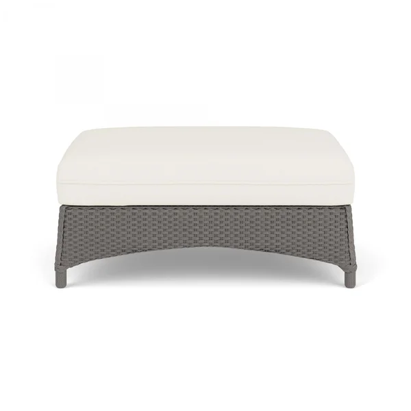 Mandalay Lloyd Loom Large Ottoman in Pewter/Sailcloth Salt by Lloyd Flanders