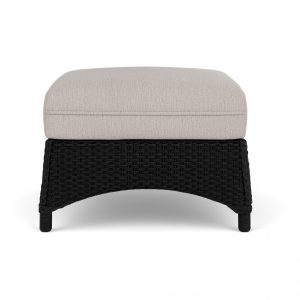 Mandalay Lloyd Loom Ottoman in Ebony/Remy Cloud by Lloyd Flanders
