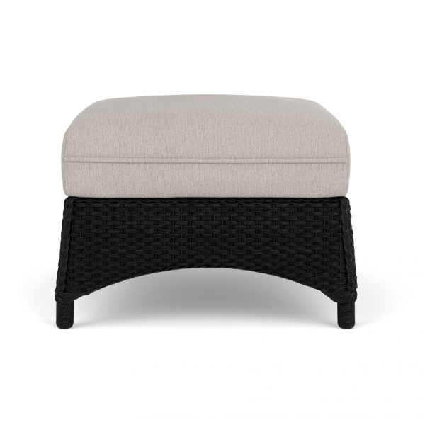 Mandalay Lloyd Loom Ottoman in Ebony/Remy Cloud by Lloyd Flanders