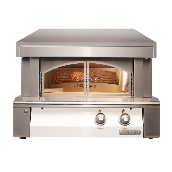 Alfresco 30-Inch Built-In Propane Outdoor Pizza Oven Plus in Signal White Matte - AXE-PZA-BI-LP-SM9003