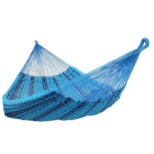 Ultimate Patio Handwoven XXL Thick Cord Mayan Family Hammock - Blue