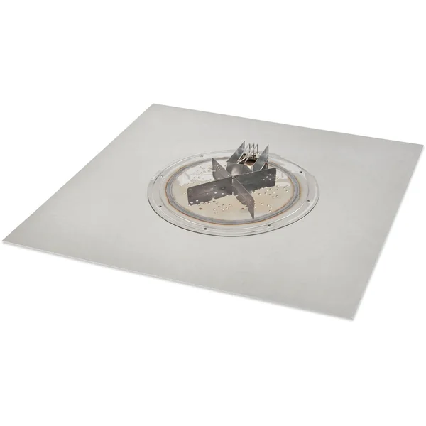 The Outdoor GreatRoom Company Crystal Fire Plus 30 Inch Flat Square 55,000 BTU Propane Fire Pit Burner Kit w/ Direct Spark Ignition - Stainless Steel