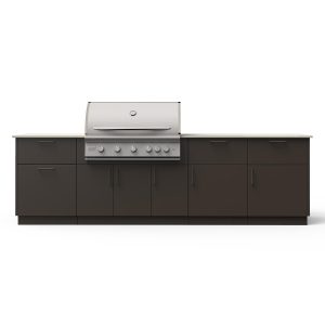 Blaze High Noon 10-Ft Outdoor Kitchen Island w/ 40-Inch LTE+ Natural Gas Grill in Architectural Bronze w/ Aeris Countertop