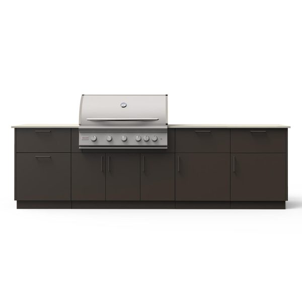 Blaze High Noon 10-Ft Outdoor Kitchen Island w/ 40-Inch LTE+ Natural Gas Grill in Architectural Bronze w/ Aeris Countertop