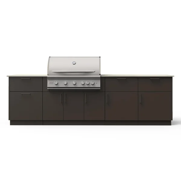 Blaze High Noon 10-Ft Outdoor Kitchen Island w/ 40-Inch LTE+ Natural Gas Grill in Architectural Bronze w/ Aeris Countertop