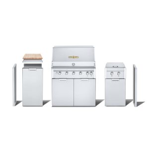 Crown Verity Infinite Series 36-Inch Propane Grill Modular Island Bundle W/Storage Cabinet W/Cutting Board, & Sideburner - IGM36LP