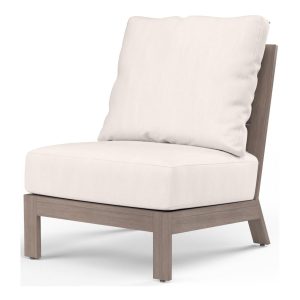Laguna Aluminum Armless Club Chair in Driftwood/Canvas Natural by Sunset West