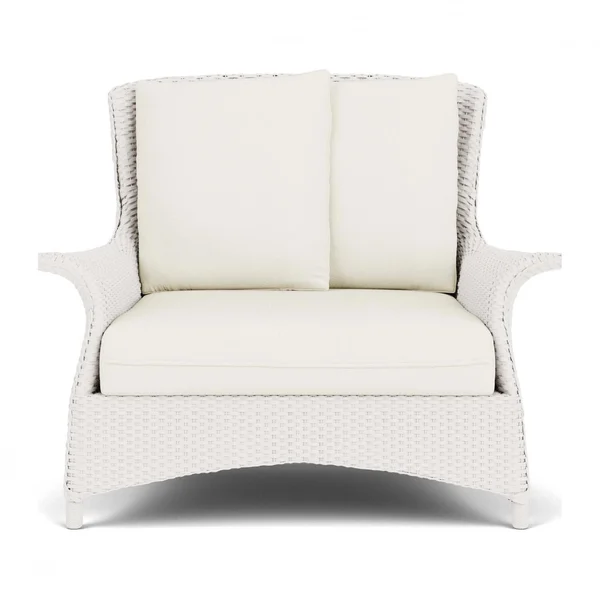 Mandalay Lloyd Loom Club Chair & a Half in White/Sailcloth Salt by Lloyd Flanders