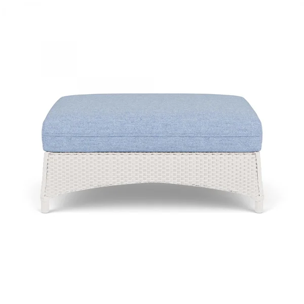 Mandalay Lloyd Loom Large Ottoman in White/Demo Skyway by Lloyd Flanders