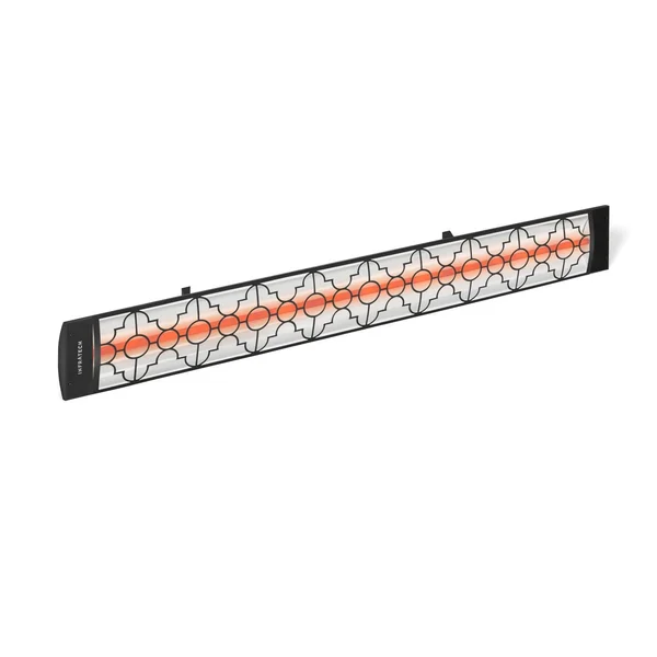 Infratech Motif Collection 61 1/4-Inch 4000W Single Element 240V Electric Infrared Patio Heater - Black W/ Mediterranean Fascia - C4024BL3