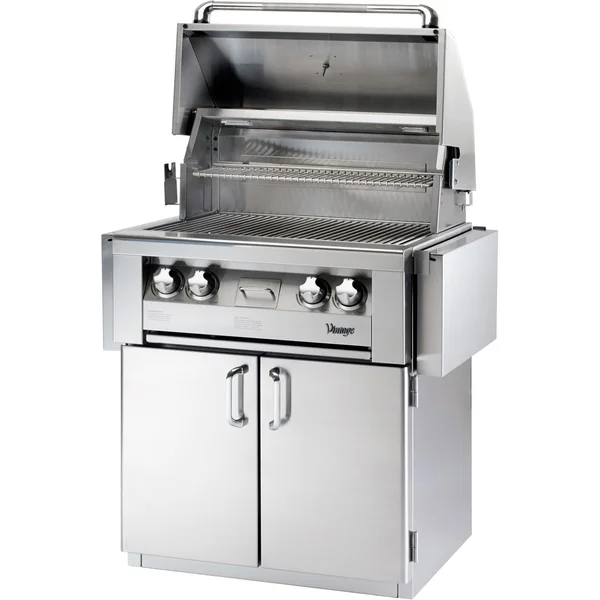 Vintage Grills 30 Inch Stainless Steel Liquid Propane Gas Grill with 2-Door Cart - VBQ30G-L-1-KIT