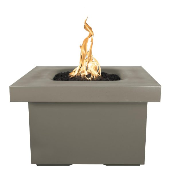 Ramona 36 Inch Square GFRC Propane Fire Pit Table in Ash by The Outdoor Plus