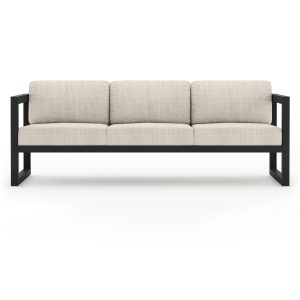 Misty Cove 3 Person Aluminum Sofa in Black/Cast Silver by Lakeview Outdoor Designs