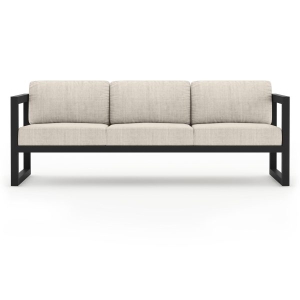Misty Cove 3 Person Aluminum Sofa in Black/Cast Silver by Lakeview Outdoor Designs
