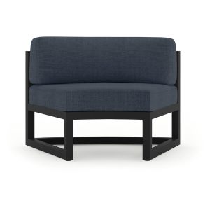 Misty Cove Aluminum Curve Seat - Set of 2 in Black/Spectrum Indigo by Lakeview Outdoor Designs