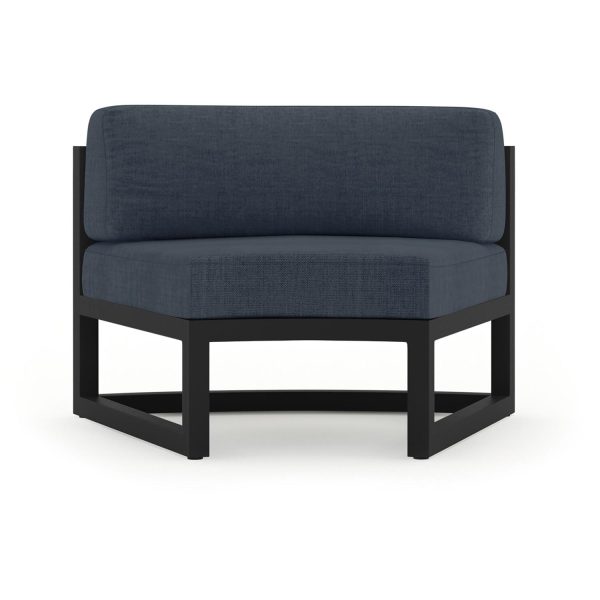 Misty Cove Aluminum Curve Seat - Set of 2 in Black/Spectrum Indigo by Lakeview Outdoor Designs