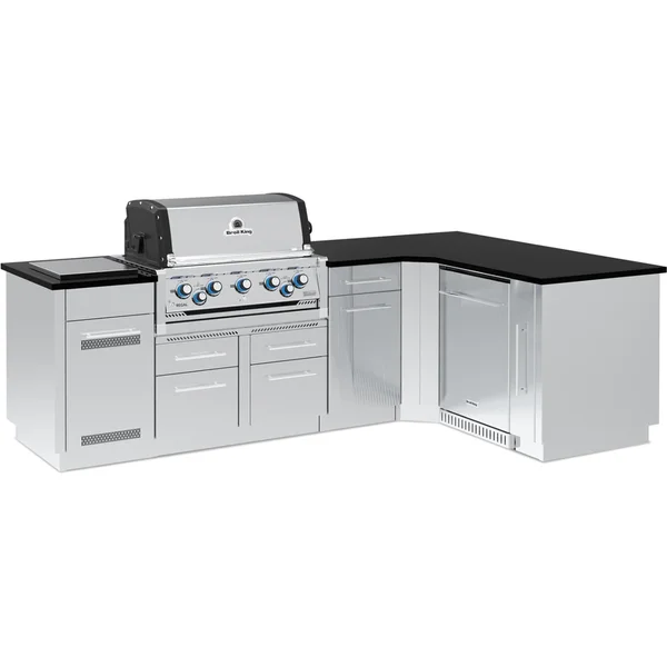 Broil King Imperial S 590iG 7 1/2 Ft Outdoor Kitchen Island w/ Natural Gas 5 Burner Grill