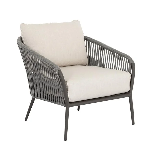 Bazaar Woven Rope Club Chair in Slate/Echo Ash by Sunset West