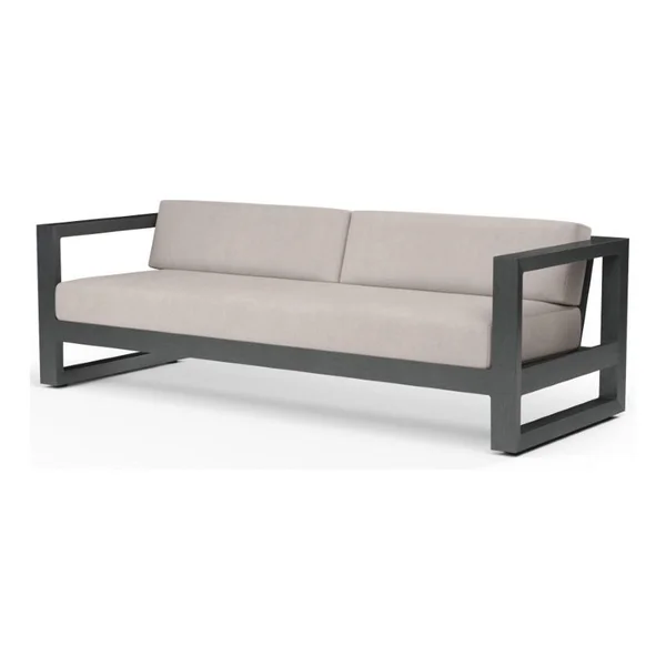 Redondo Aluminum Sofa in Slate/Canvas Natural by Sunset West