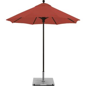 Galtech 7.5 Ft. Commercial Octagonal Aluminum Patio Market Umbrella W/ Push Lift - Antique Bronze Frame W/ Sunbrella Canvas Henna Canopy