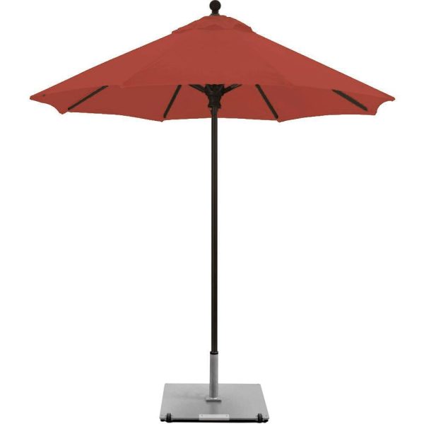 Galtech 7.5 Ft. Commercial Octagonal Aluminum Patio Market Umbrella W/ Push Lift - Antique Bronze Frame W/ Sunbrella Canvas Henna Canopy