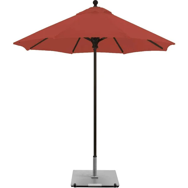 Galtech 7.5 Ft. Commercial Octagonal Aluminum Patio Market Umbrella W/ Push Lift - Antique Bronze Frame W/ Sunbrella Canvas Henna Canopy