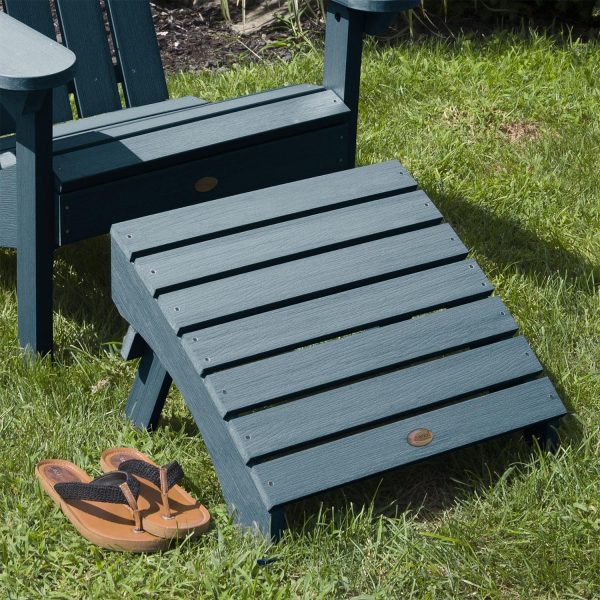 Paradise Key Recycled Plastic Ottoman in Nantucket Blue by Lakeview Outdoor Designs