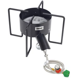 Bayou Classic Outdoor Stove With Hose Guard 22-Inch High Pressure Bayou Cooker