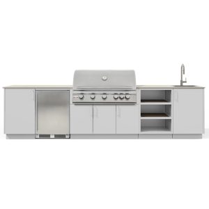 Urban Bonfire Breeze 40 Outdoor Kitchen w/ Blaze LTE Natural Gas Grill, Sink, Refrigerator, Danae Dekton Countertop & Chantilly Finish - B-Breeze-40-Blaze-Danae-Chantilly