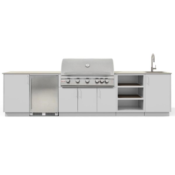 Urban Bonfire Breeze 40 Outdoor Kitchen w/ Blaze LTE Natural Gas Grill, Sink, Refrigerator, Danae Dekton Countertop & Chantilly Finish - B-Breeze-40-Blaze-Danae-Chantilly