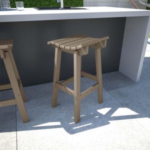 Costa Brook Recycled Plastic Bar Stool in Woodland Brown by Lakeview Outdoor Designs