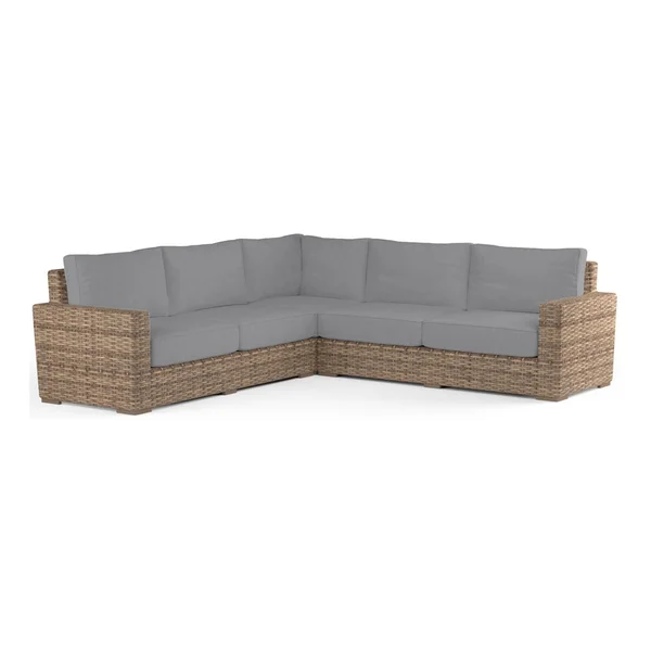 Havana 5 Person Wicker Sofa in Tobacco/Canvas Granite by Sunset West