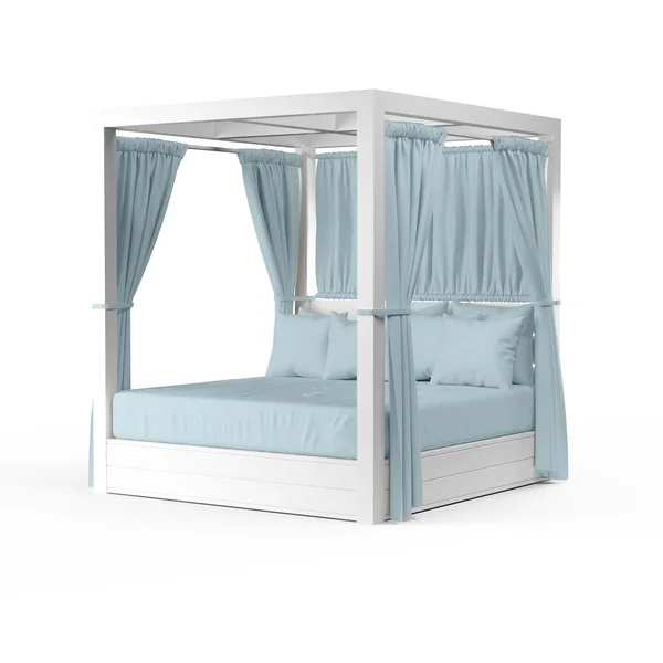 Newport Aluminum Resort King Daybed in Canvas Skyline w/ No Welt By Sunset West