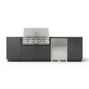 Urban Bonfire Horizon 32 Outdoor Kitchen w/ Blaze LTE Natural Gas Grill, Refrigerator, Danae Dekton Countertop & Anthracite Finish - B-Horizon-32-Blaze-Danae-Anthracite
