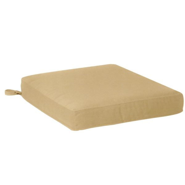 Sunbrella Canvas Wheat Extra Large Outdoor Replacement Seat Cushion W/ Knife Edge By BBQGuys Signature