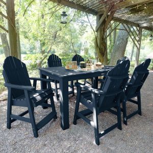 Dream Bay 7 Pc Recycled Plastic Rectangular Counter Height Dining Set in Federal Blue by Lakeview Outdoor Designs