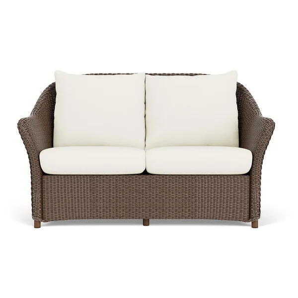 Weekend Retreat Lloyd Loom Loveseat in Bark/Sailcloth Salt by Lloyd Flanders