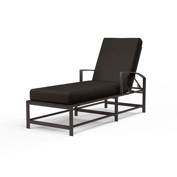 La Jolla Aluminum Patio Chaise Lounge in Spectrum Carbon w/ Self Welt By Sunset West