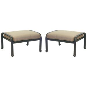 Nassau Cast Aluminum 2 Piece Ottoman Set in Antique Bronze/Sesame by Darlee