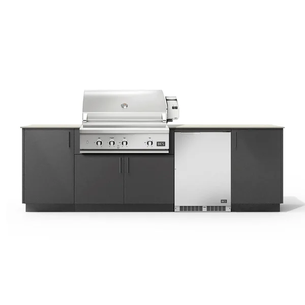 Urban Bonfire Horizon 36 Outdoor Kitchen w/ DCS Natural Gas Grill, Refrigerator, Danae Dekton Countertop & Anthracite Finish - B-Horizon-36-DCS-Danae-Anthracite