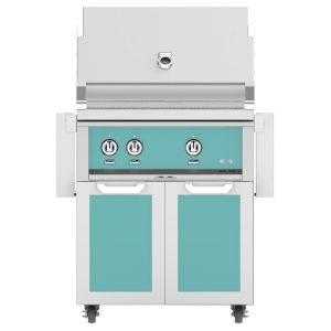 Hestan 30-Inch Propane Gas Grill W/ Rotisserie On Double Door Tower Cart - Bora Bora - GABR30-LP-TQ