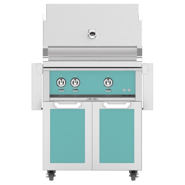 Hestan 30-Inch Propane Gas Grill W/ Rotisserie On Double Door Tower Cart - Bora Bora - GABR30-LP-TQ