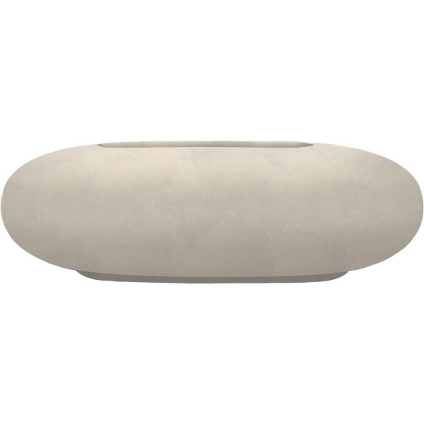 Sawgrass Bay 56 Inch Oval GFRC Natural Gas Fire Bowl in Coastal by Lakeview Outdoor Designs