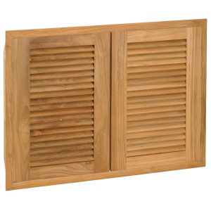Pacific Teak Louvered 30-Inch Teak Wood Double Access Door - AD2-30L