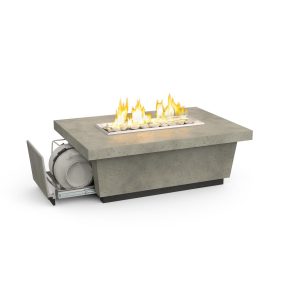 Contempo LP Select 52 Inch Rectangular GFRC Propane Fire Pit Table in Light Basalt by American Fyre Designs