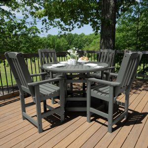 Hart Lane 5 Pc Recycled Plastic Counter Height Dining Set in Coastal Teak by Lakeview Outdoor Designs