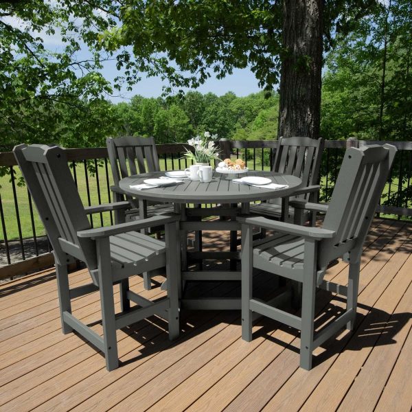 Hart Lane 5 Pc Recycled Plastic Counter Height Dining Set in Coastal Teak by Lakeview Outdoor Designs